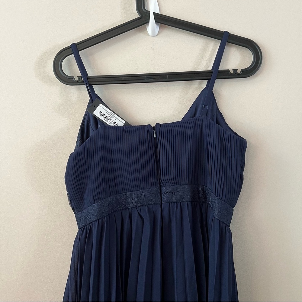 Lulu’s Date With a Daydream Pleated Lace Tiered Maxi Dress medium Navy blue - Picture 7 of 13